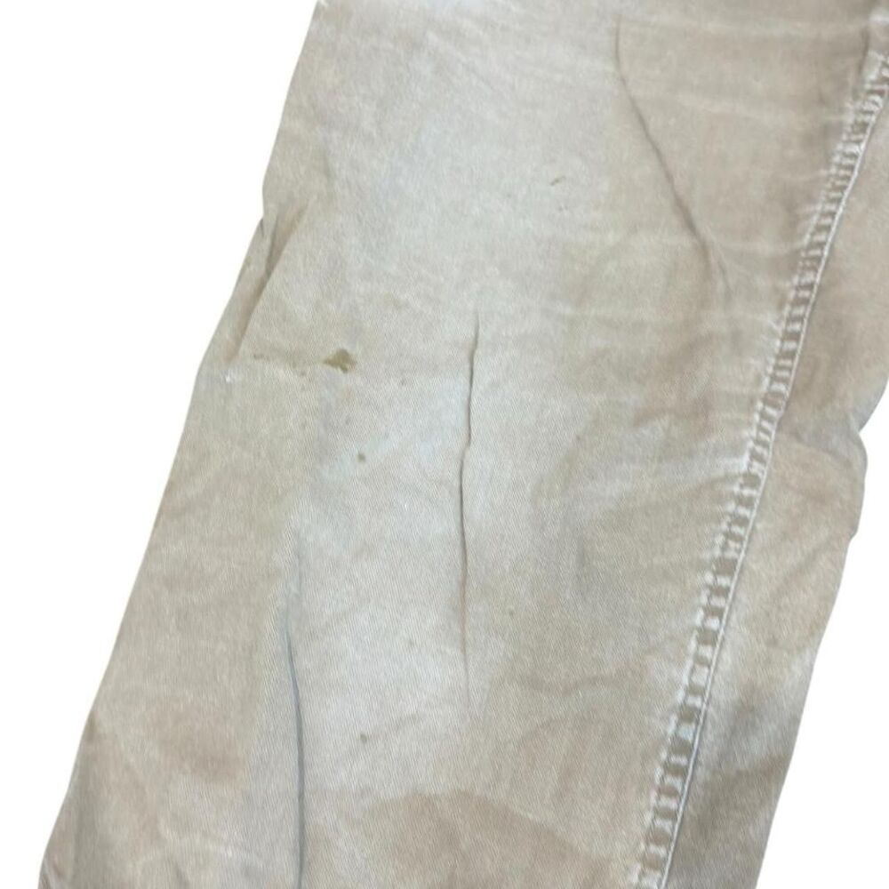 L.L.Bean tan & cream cotton pants with plaid lining, size L - Picture 4 of 5